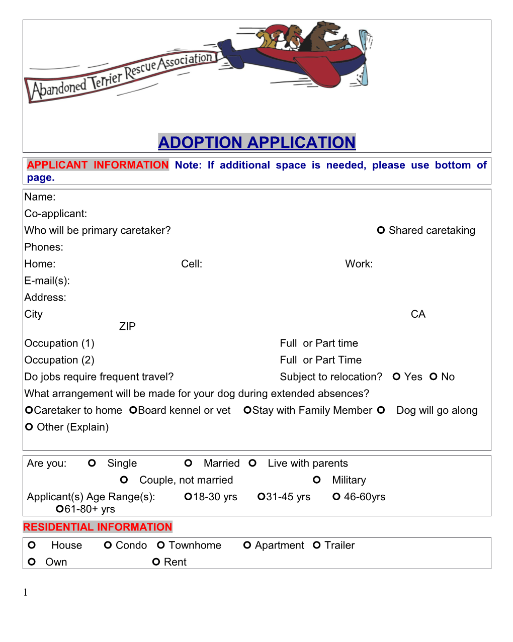 The Adoption Application Is in Msword97