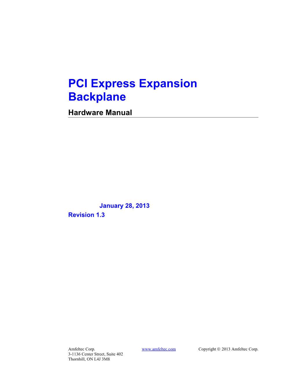 PCI Express Expansion Backplane