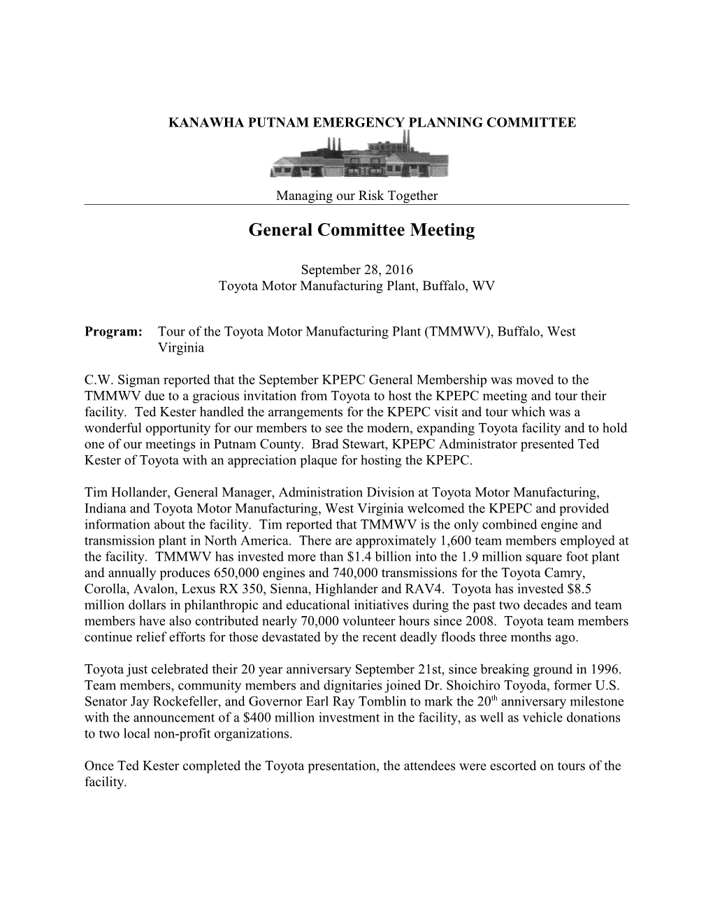 General Committee Meeting