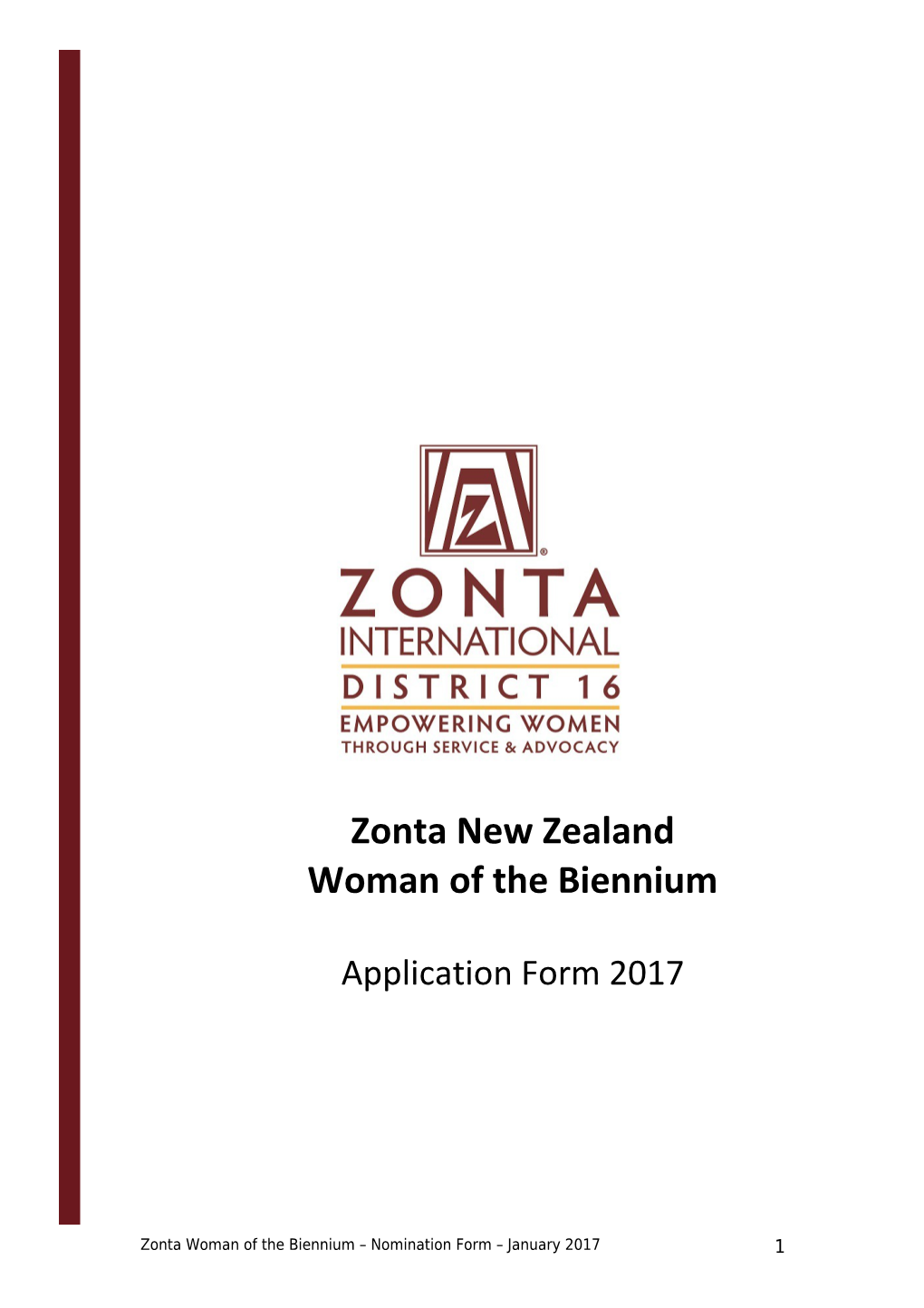 Zonta New Zealand Woman of the Biennium 2017