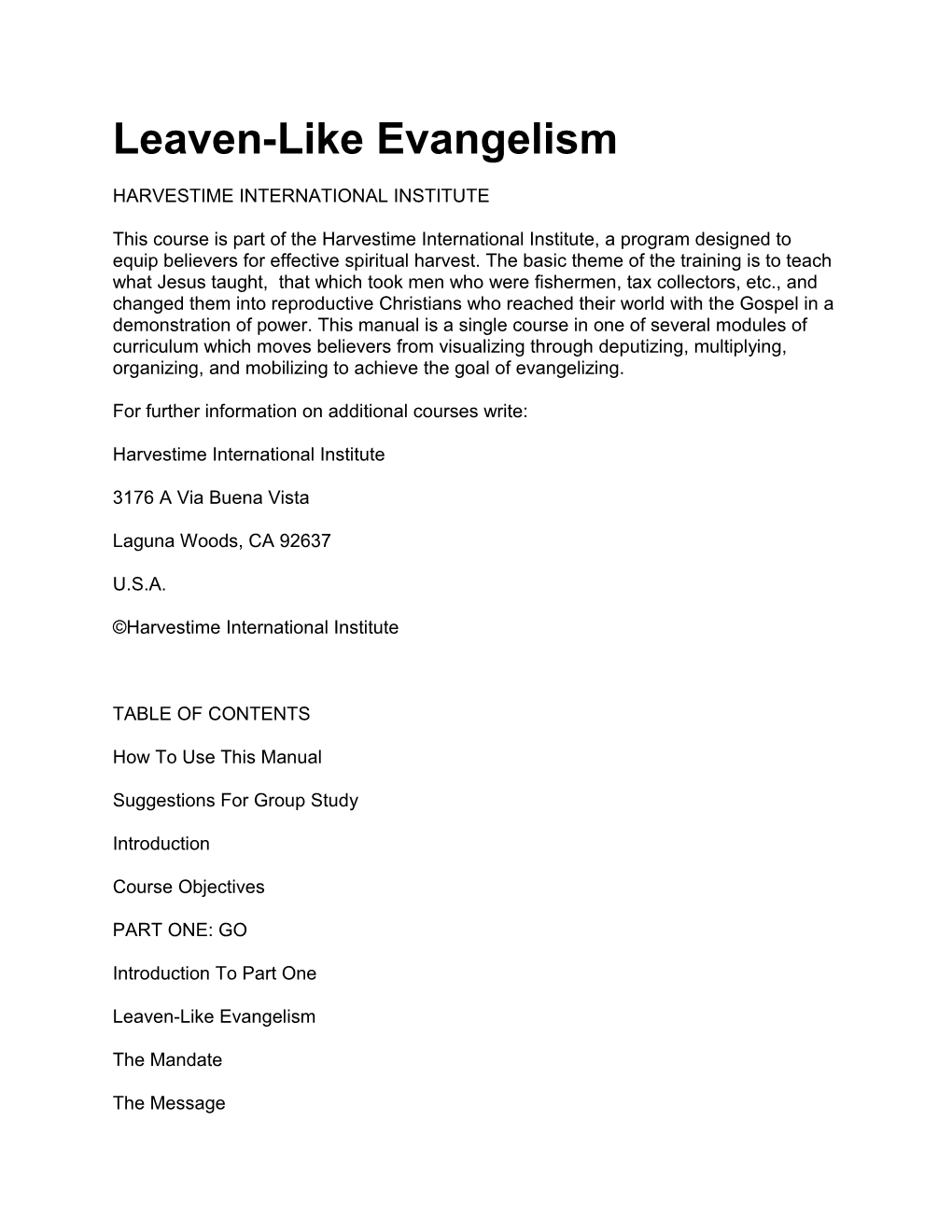 Leaven-Like Evangelism