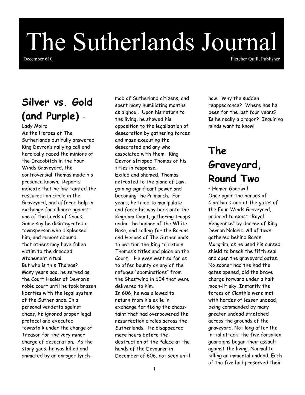 The Sutherlands Journal