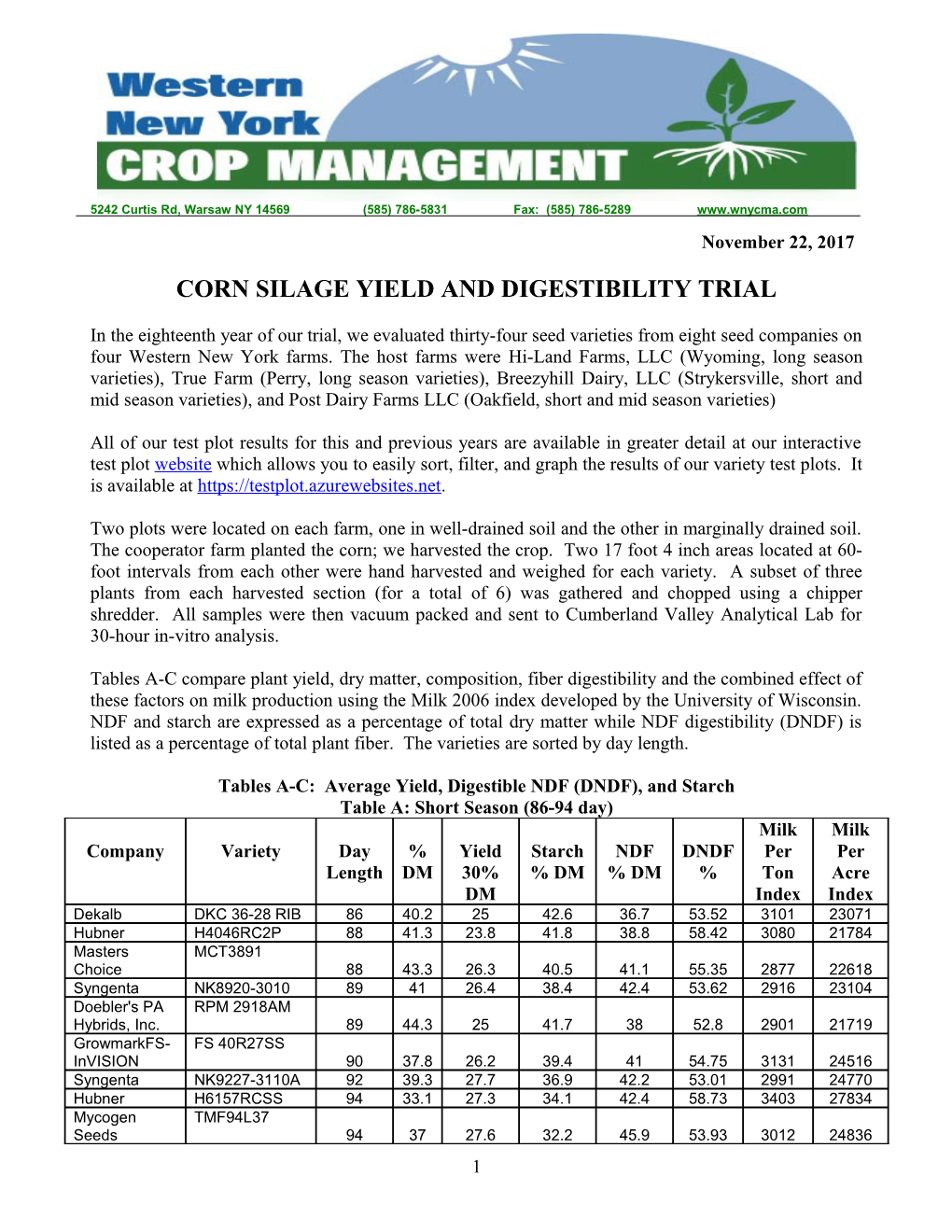 Western New York Crop Management Association, Inc
