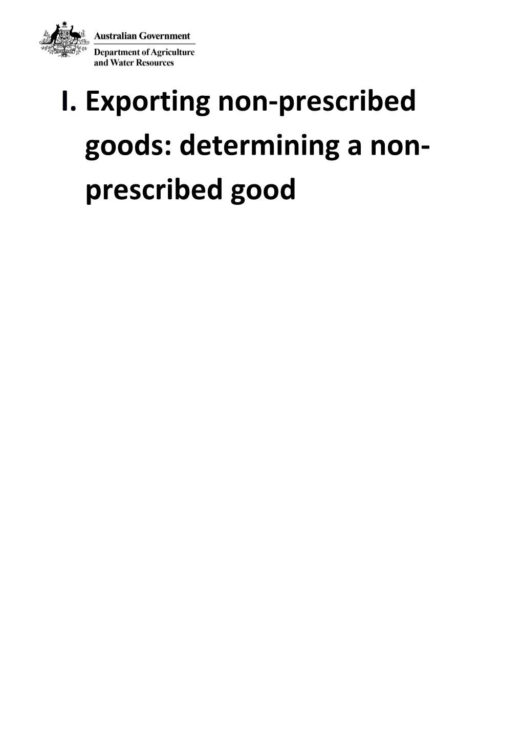 Exporting Non-Prescribed Goods: Determining a Non-Prescribed Good