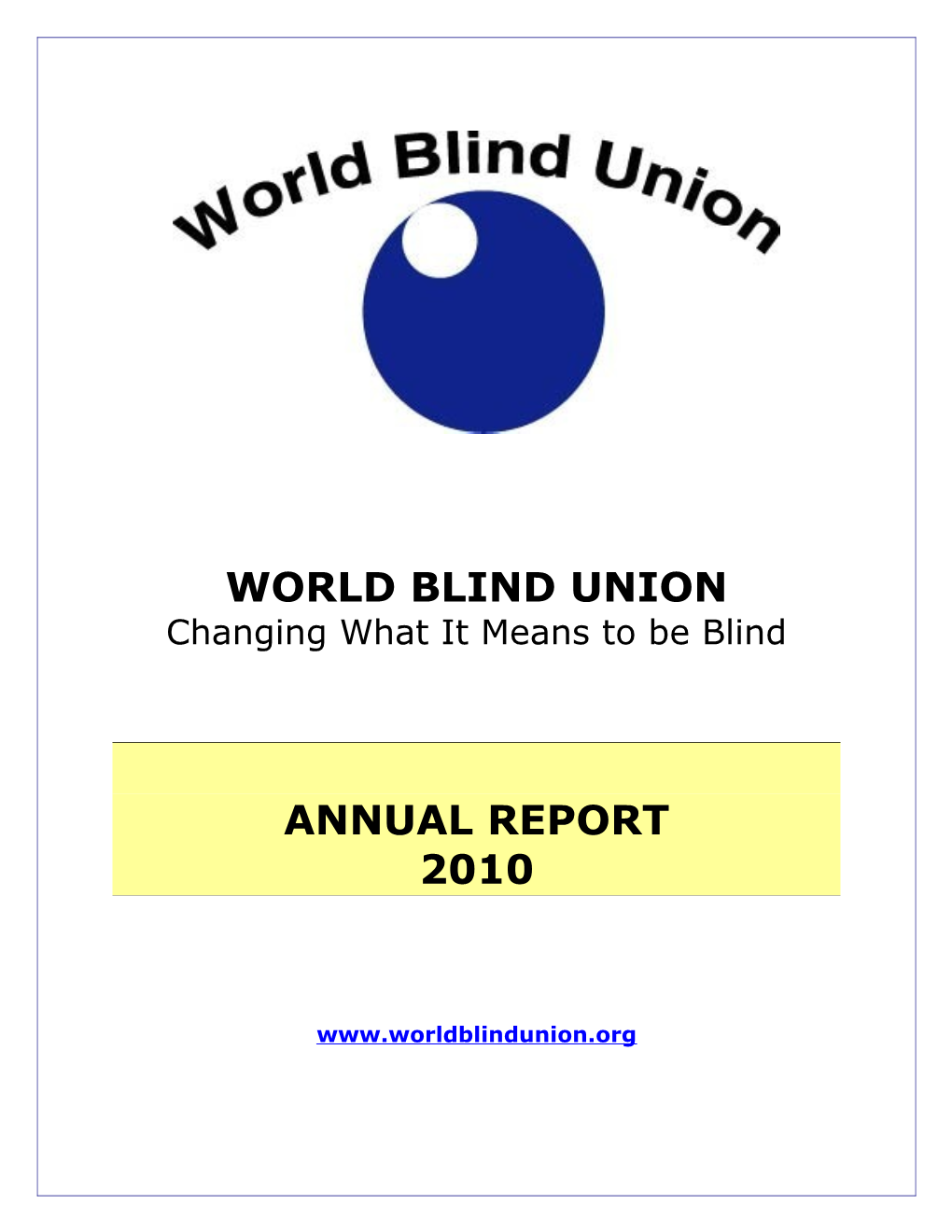 WBU 2010 Annual Report