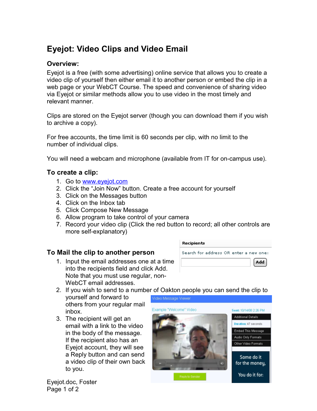 Eyejot: Video Clips and Video Email