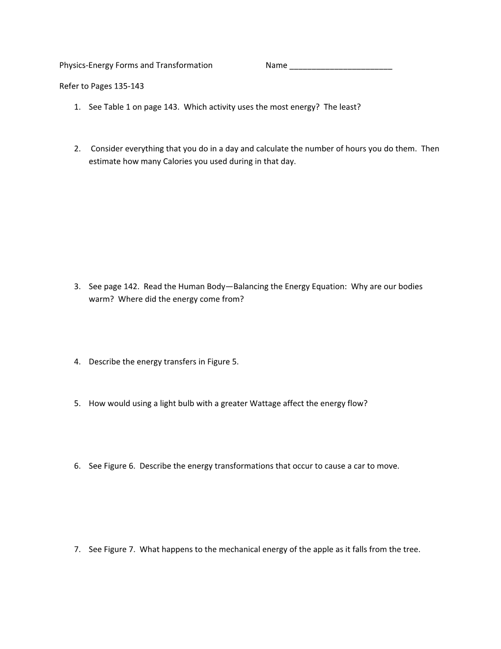 Physics-Energy Forms and Transformationname ______