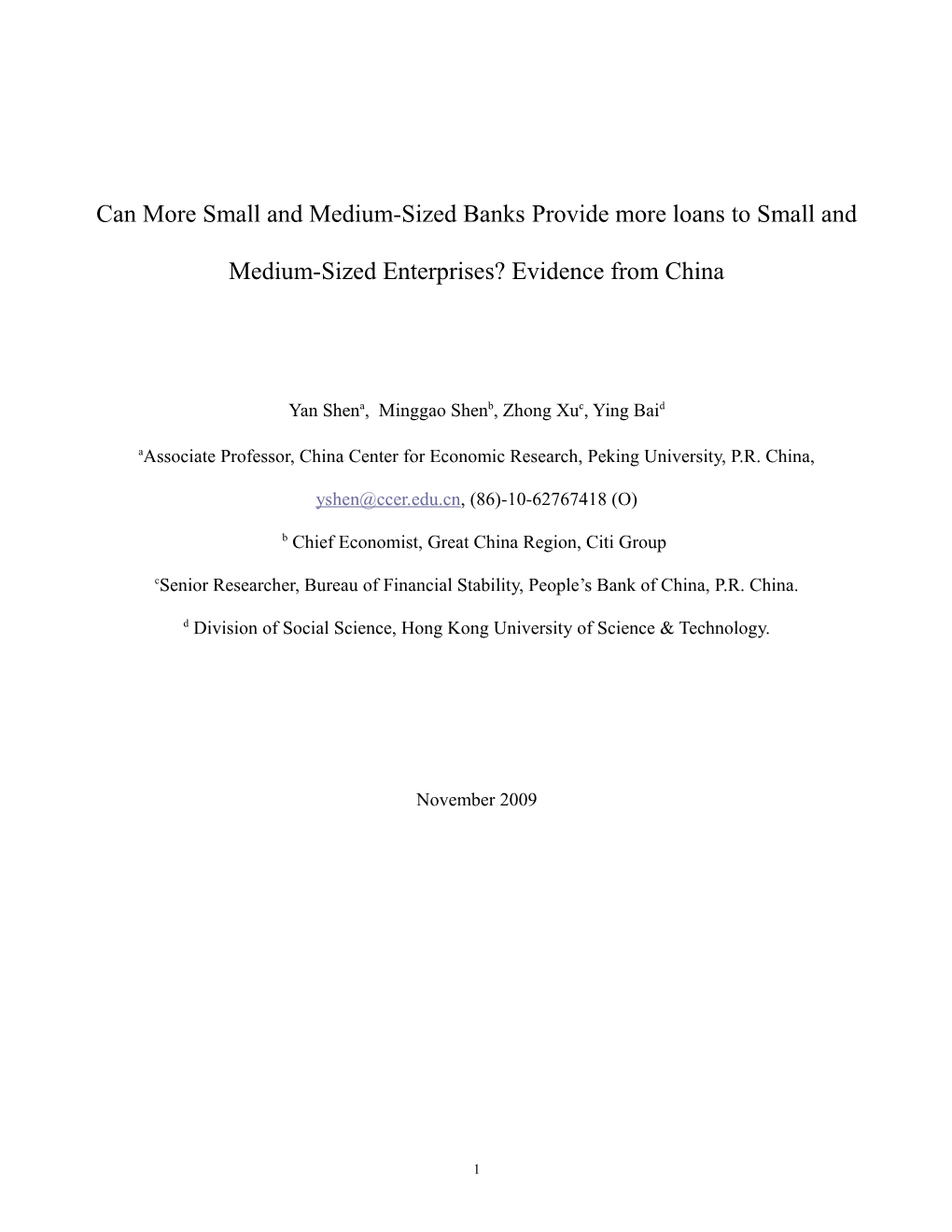 Bank Size and MSE Lending: Evidence from China