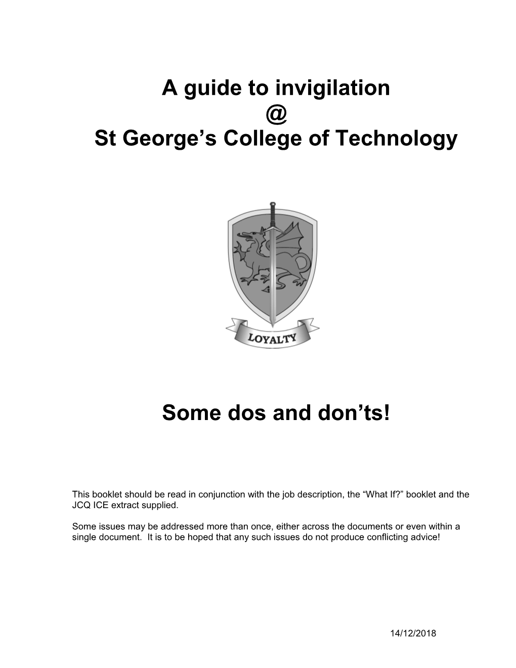 A Brief Guide to Invigilation Some Dos and Don Ts