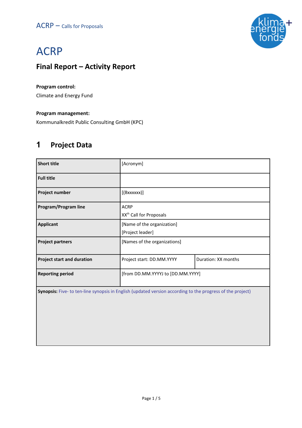 Final Report Activity Report