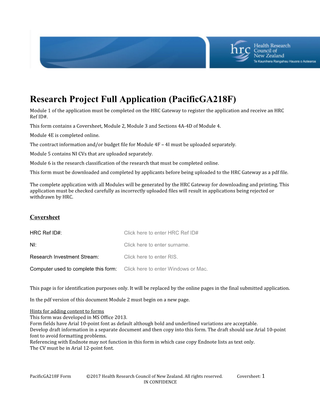Research Project Full Application (Pacificga218f)