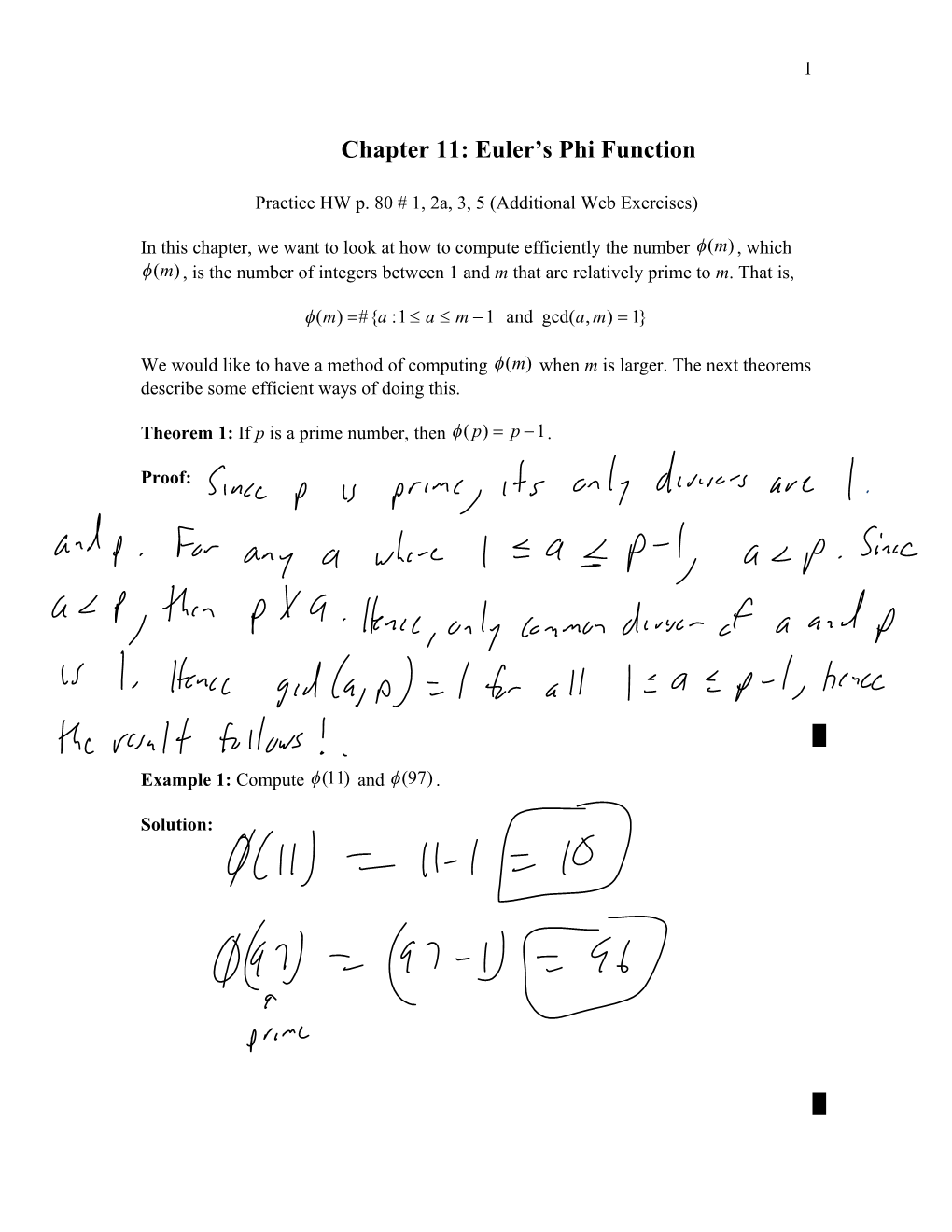 Chapter 11: Euler S Phi Function