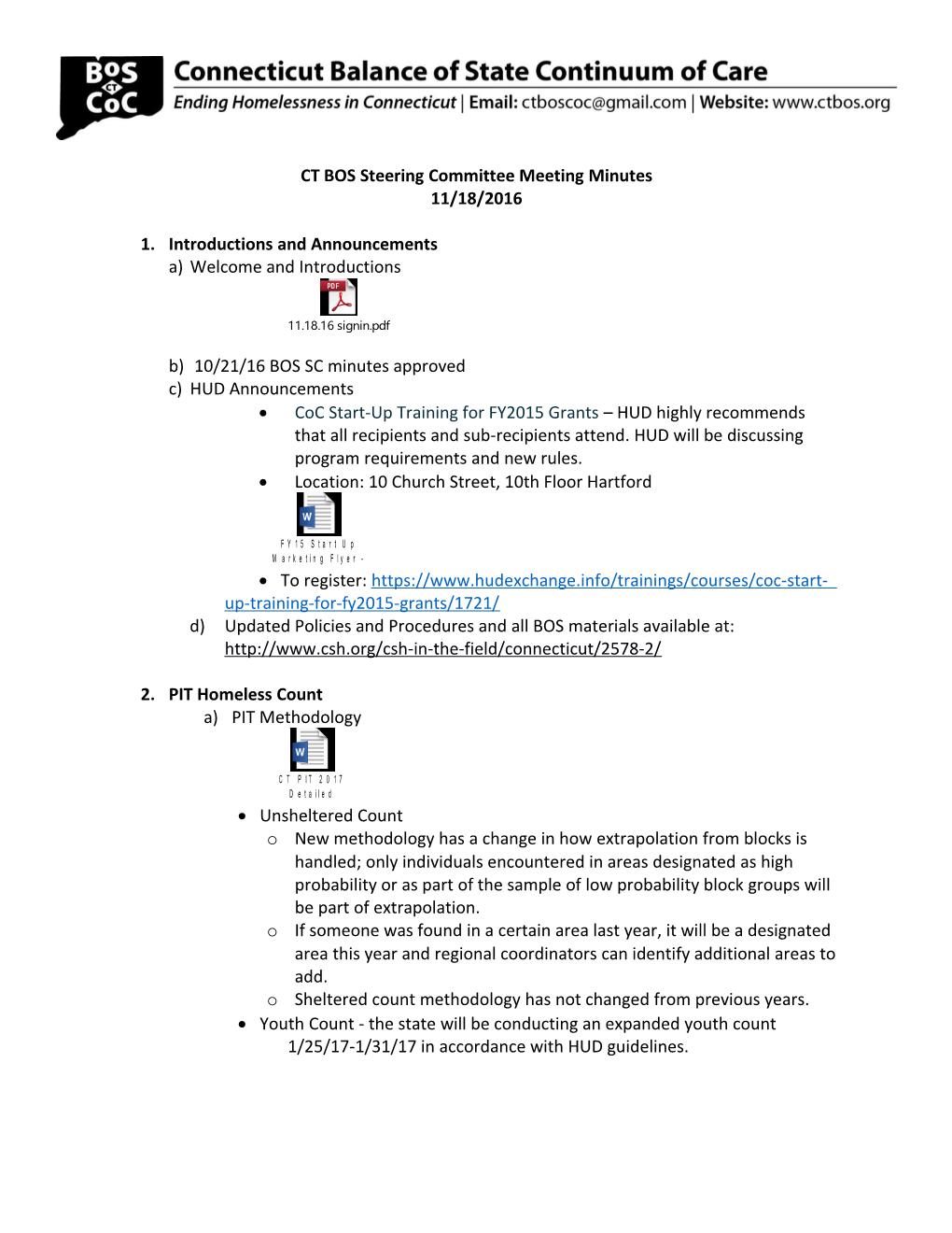 CT BOS Steering Committee Meetingminutes