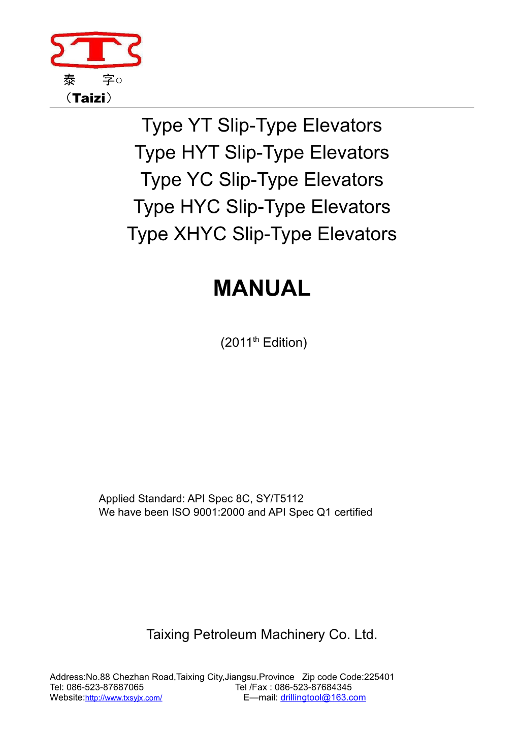Typeyt Slip-Type Elevators