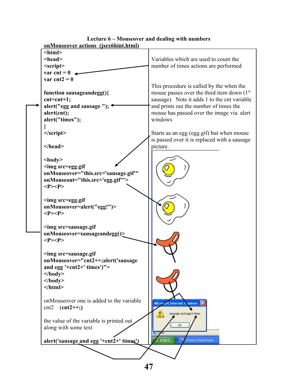 Lecture 6 Mouseover and Dealing with Numbers