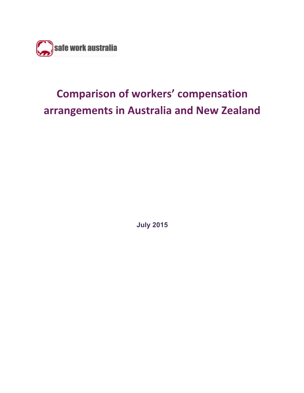 Comparison of Workers' Compensation Arrangements in Australia and New Zealand