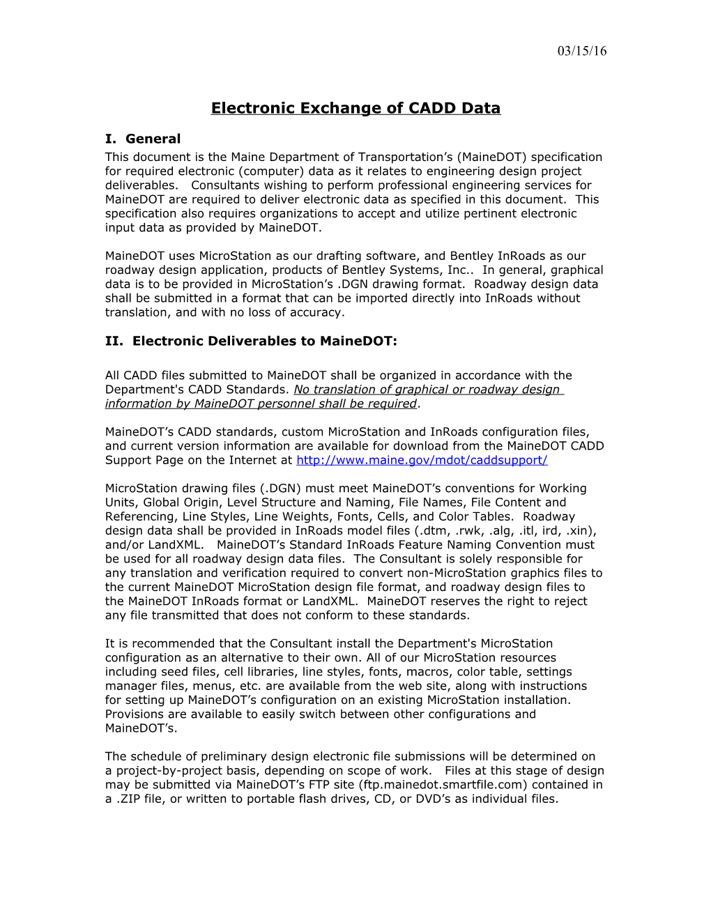 Electronic Exchange of CAD/D Data