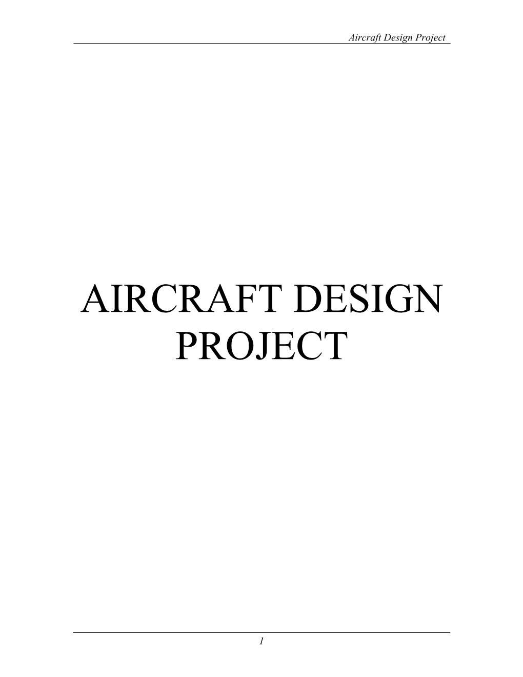 Aircraft Design Project