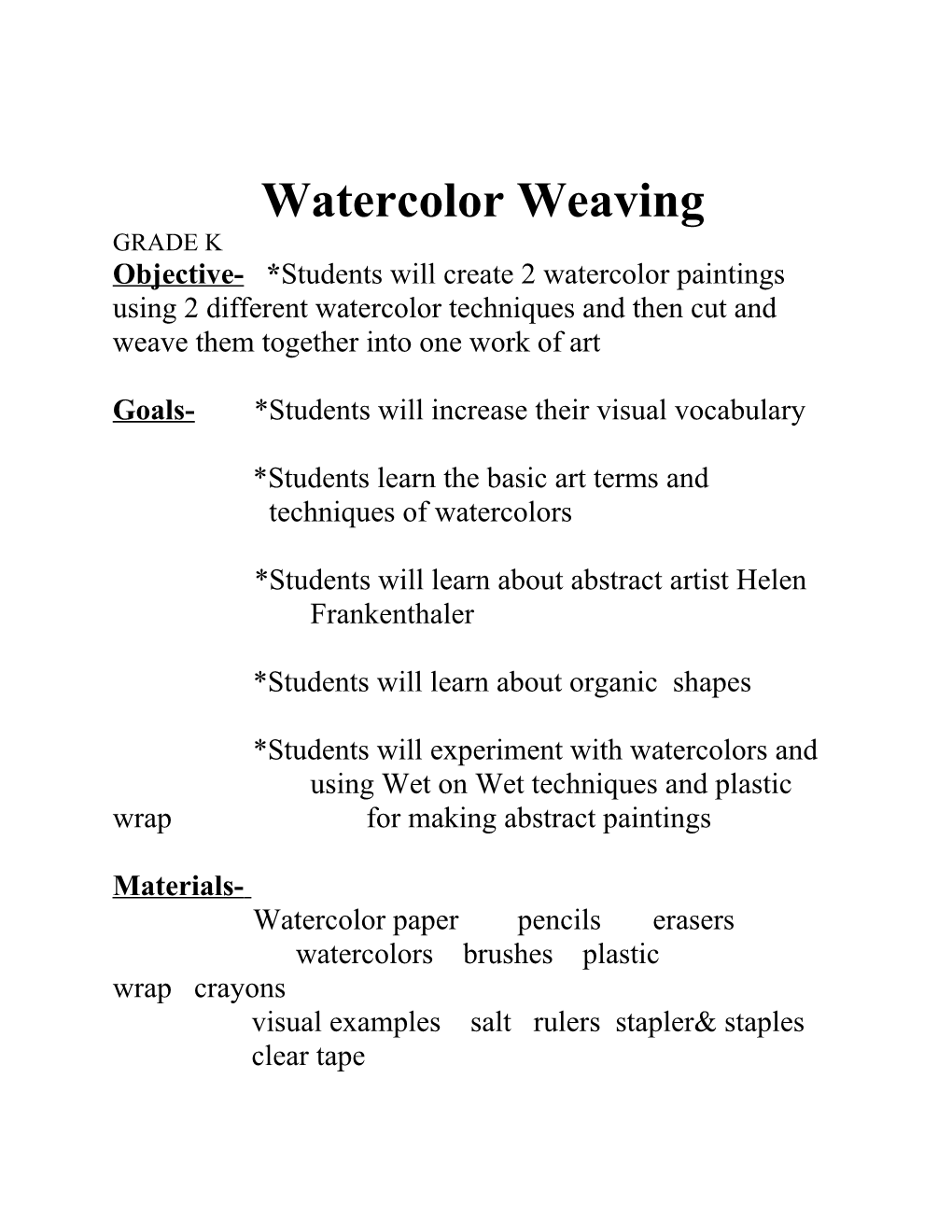 Watercolor Weaving