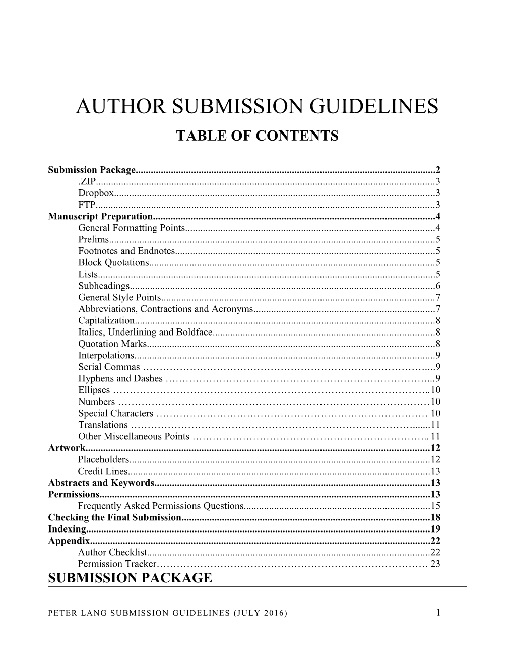 Author Submission Guidelines