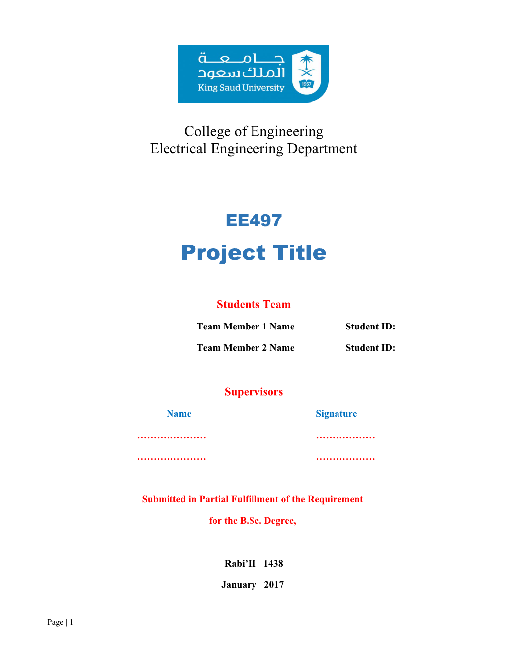 Capstone Design Project Report Format