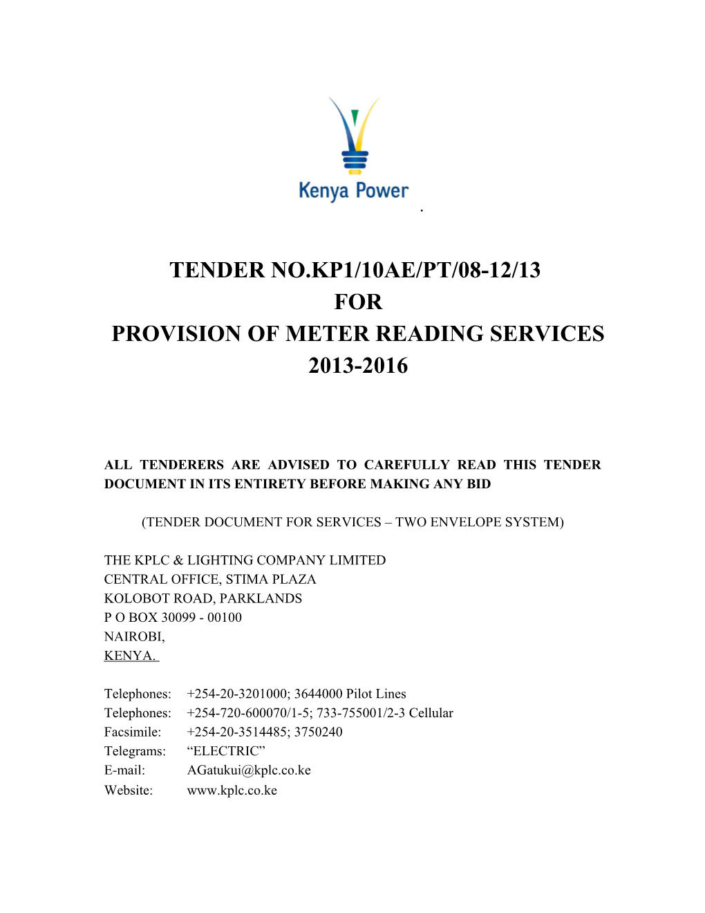 Provision of Meter Readingservices