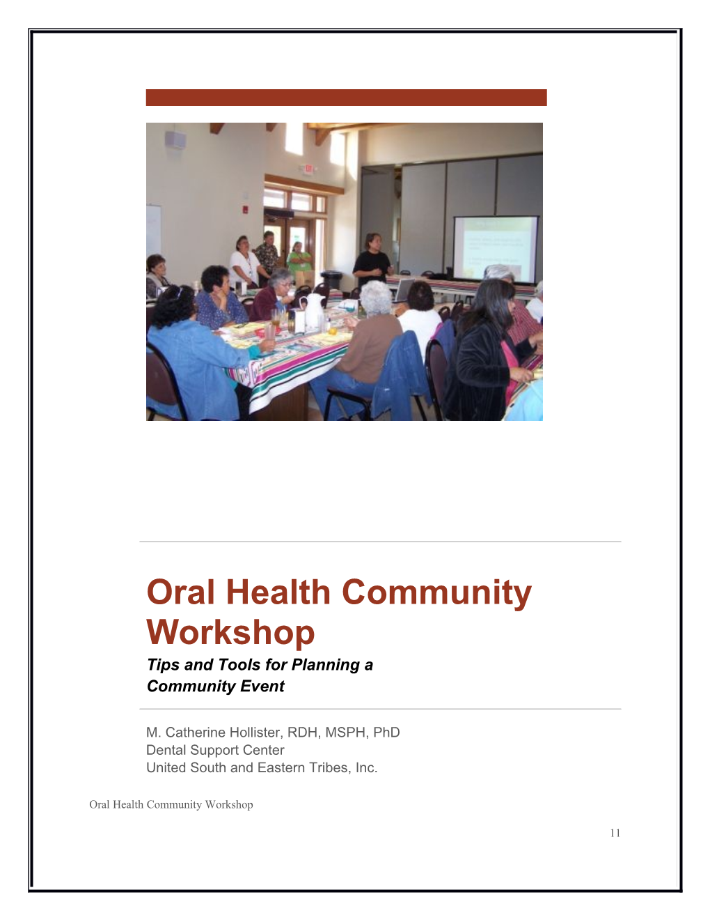 Oral Health Community Workshop