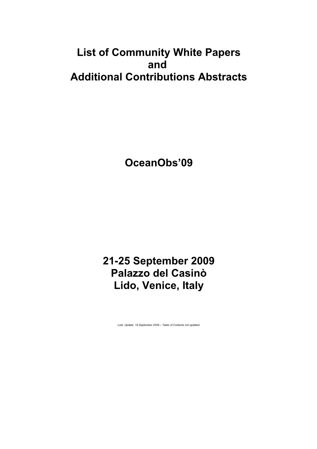 Large-Scale Ocean Properties: Science, Observations and Impacts (02A)