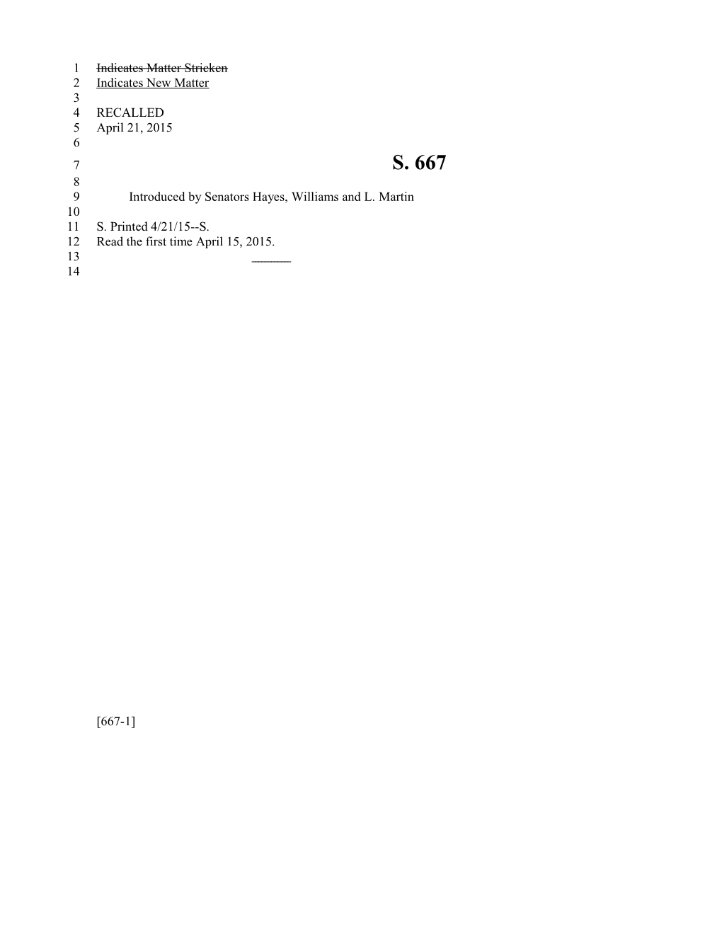 2015-2016 Bill 667 Text of Previous Version (Apr. 21, 2015) - South Carolina Legislature Online