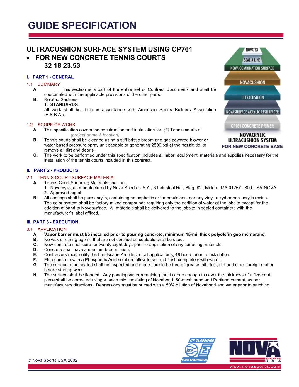 Ultracushion Surface System Using Cp761