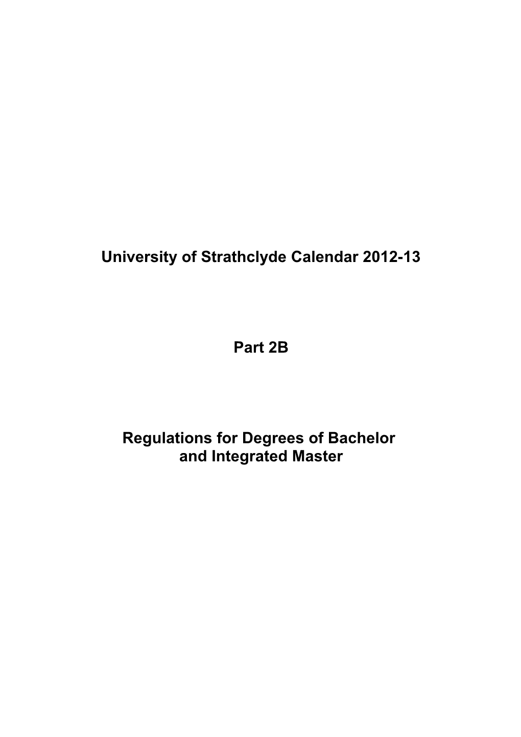 University of Strathclyde Calendar 2012-13