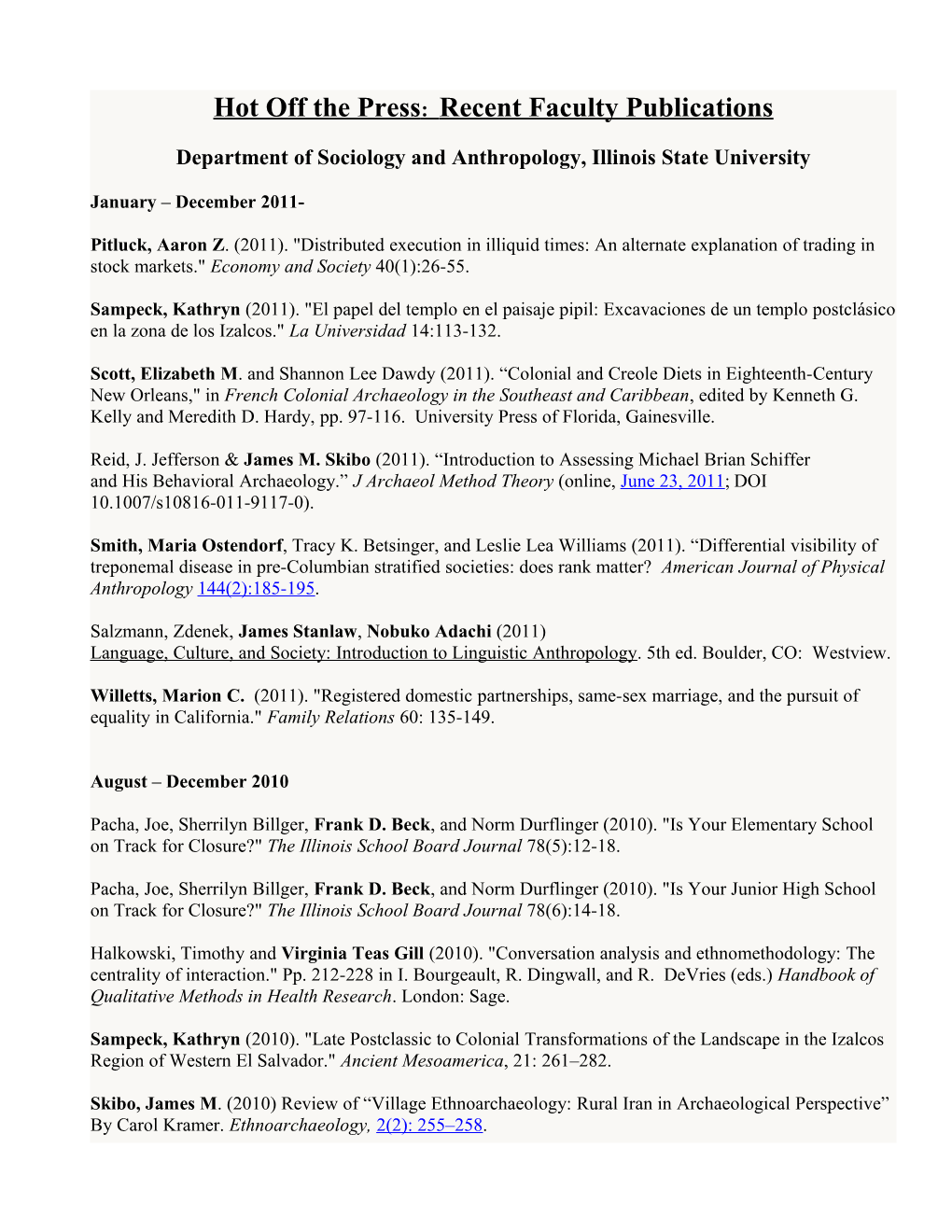 Hot Off the Press: Recent Faculty Publications