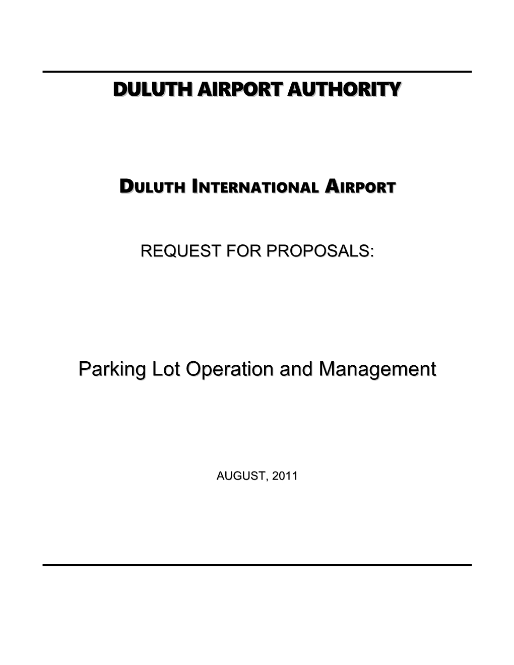 Parking Lot Managment RFP