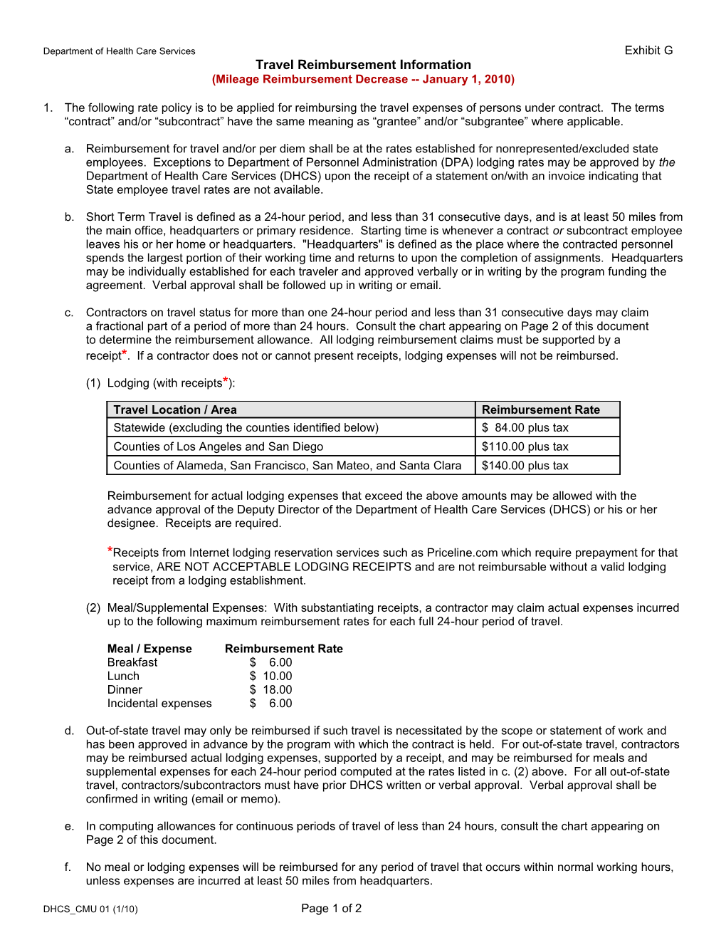 Travel Reimb Information (10-01)