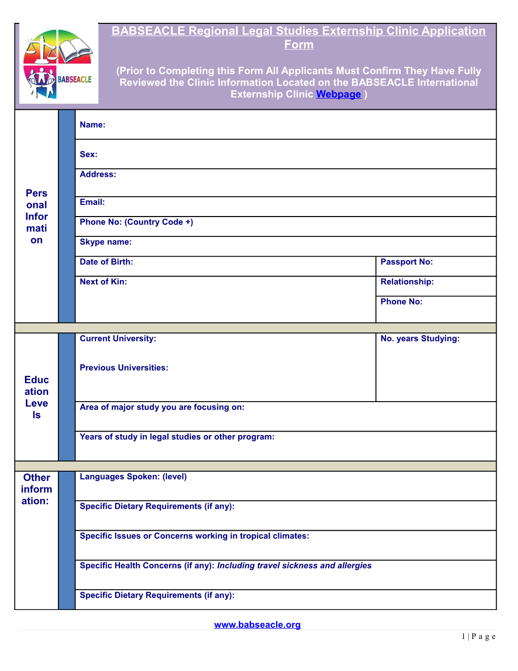 Information Demonstrating a History of Being Involved in Human Rights And/Or Community