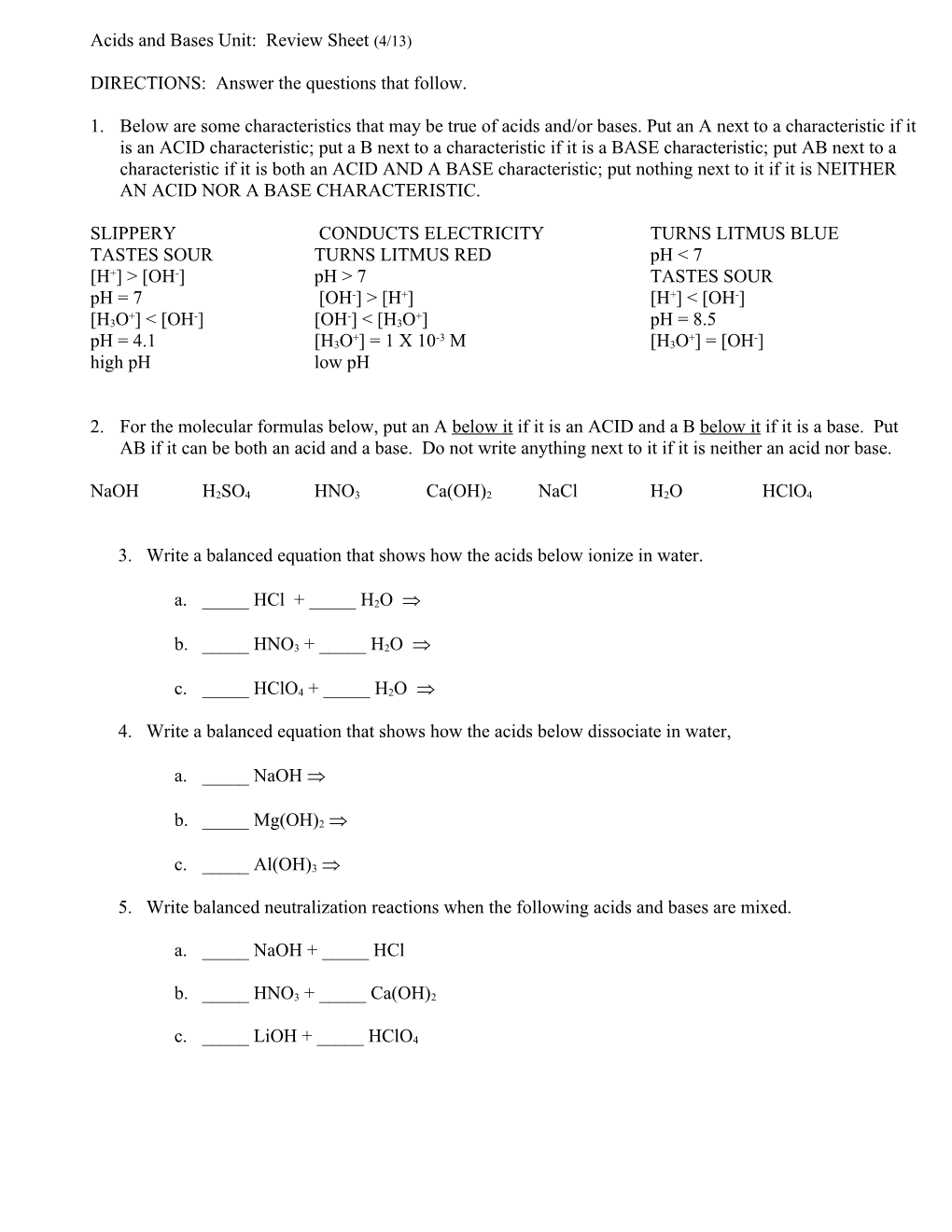 Free Response (11 Points)