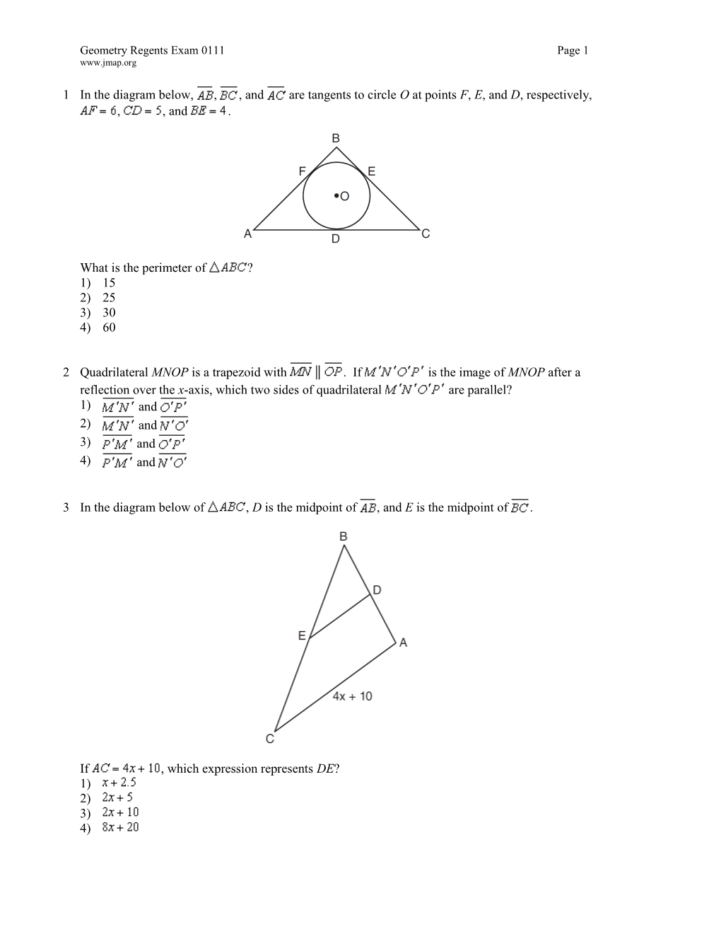 Geometry Regents Exam 0111Page 1