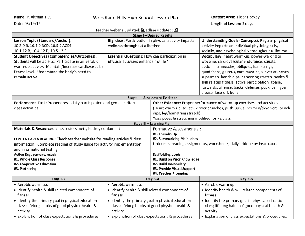 Identify Health & Skill Related Components of Fitness