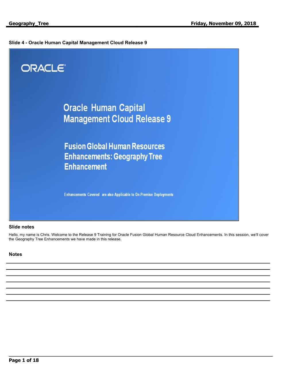 Slide 4 - Oracle Human Capital Management Cloud Release 9