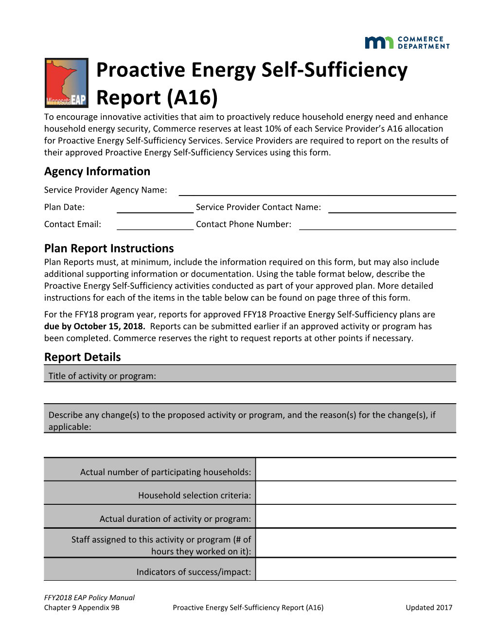 Proactive Energy Self-Sufficiency Report (A16)