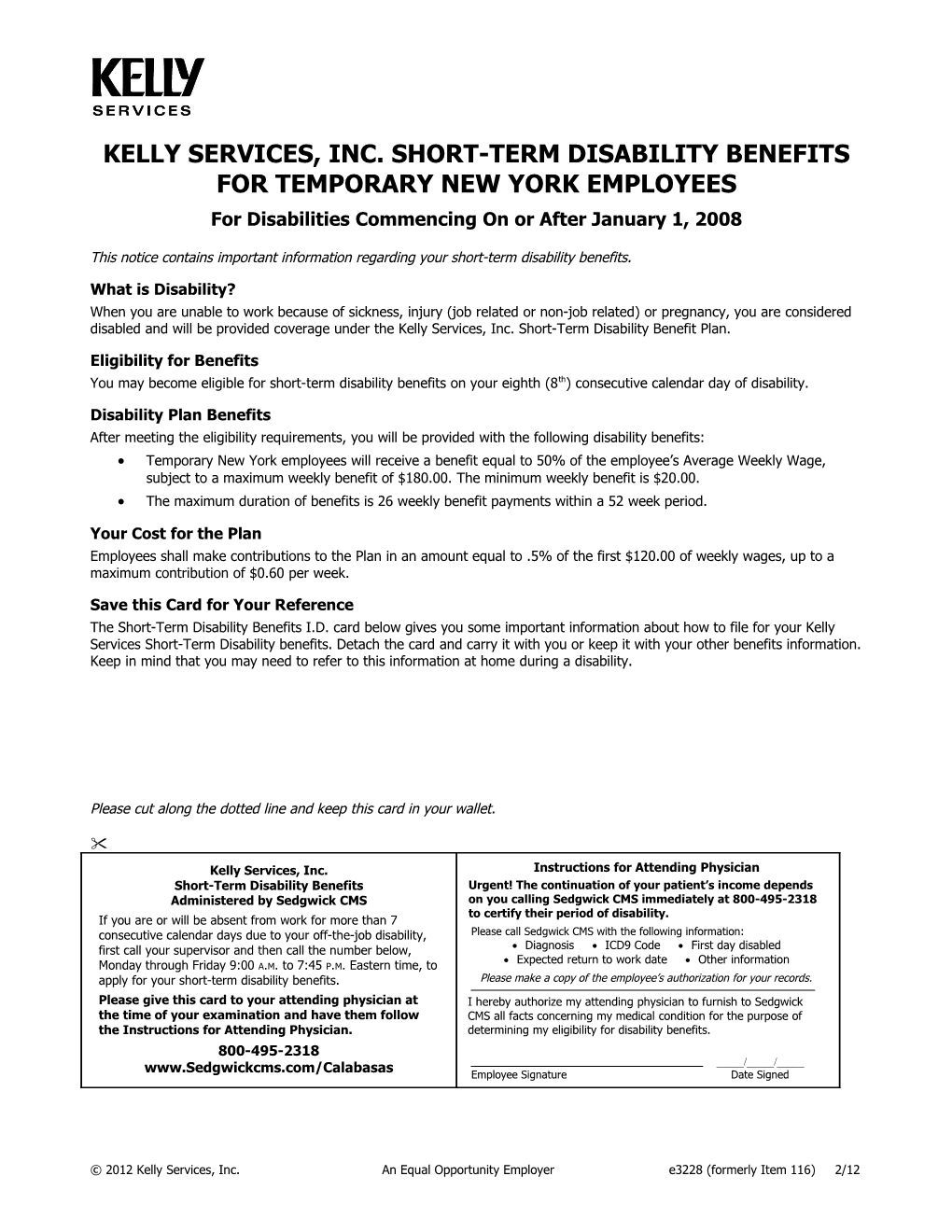 Short-Term Disability Benefits for Temporary Employees in New York (E3228)