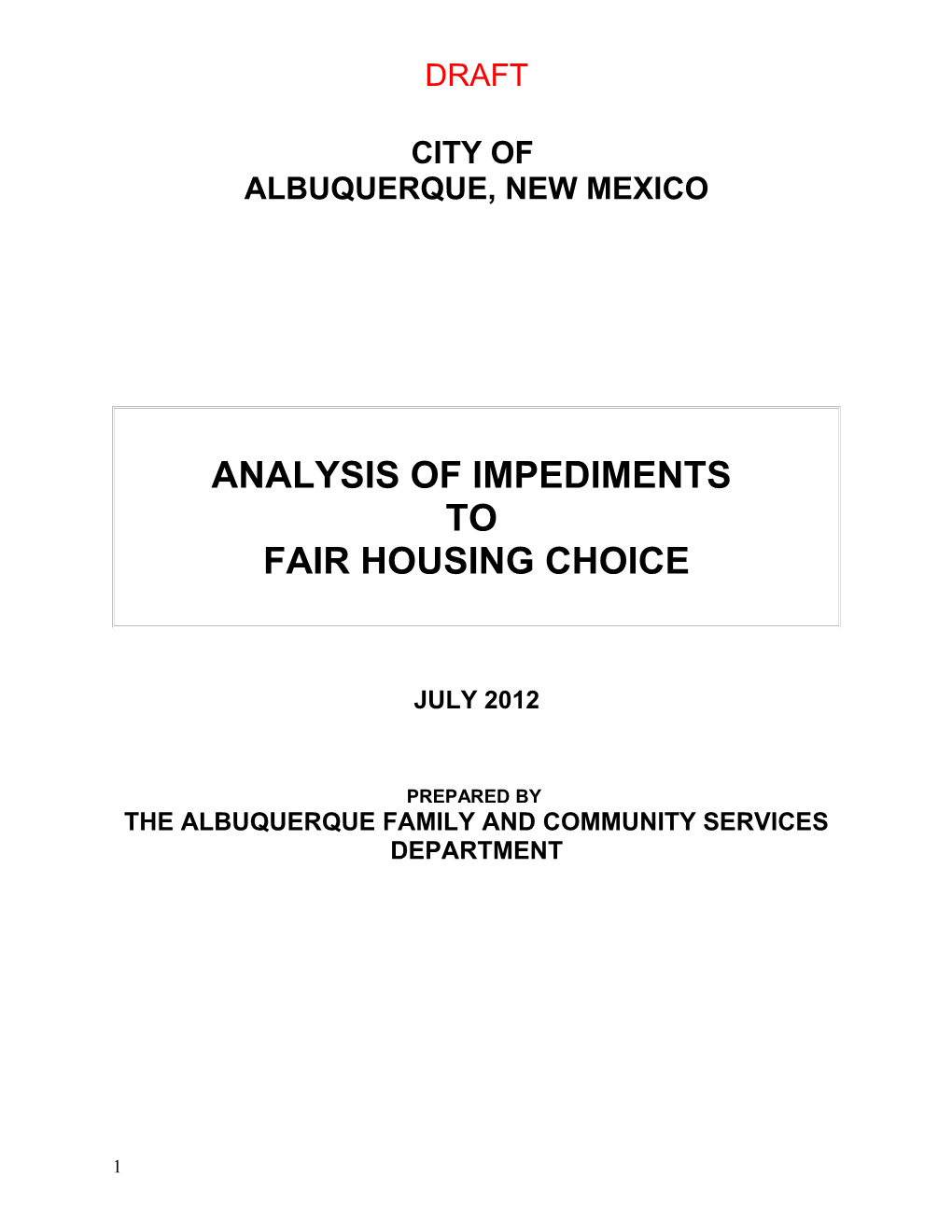 The Albuquerque Family and Community Services Department