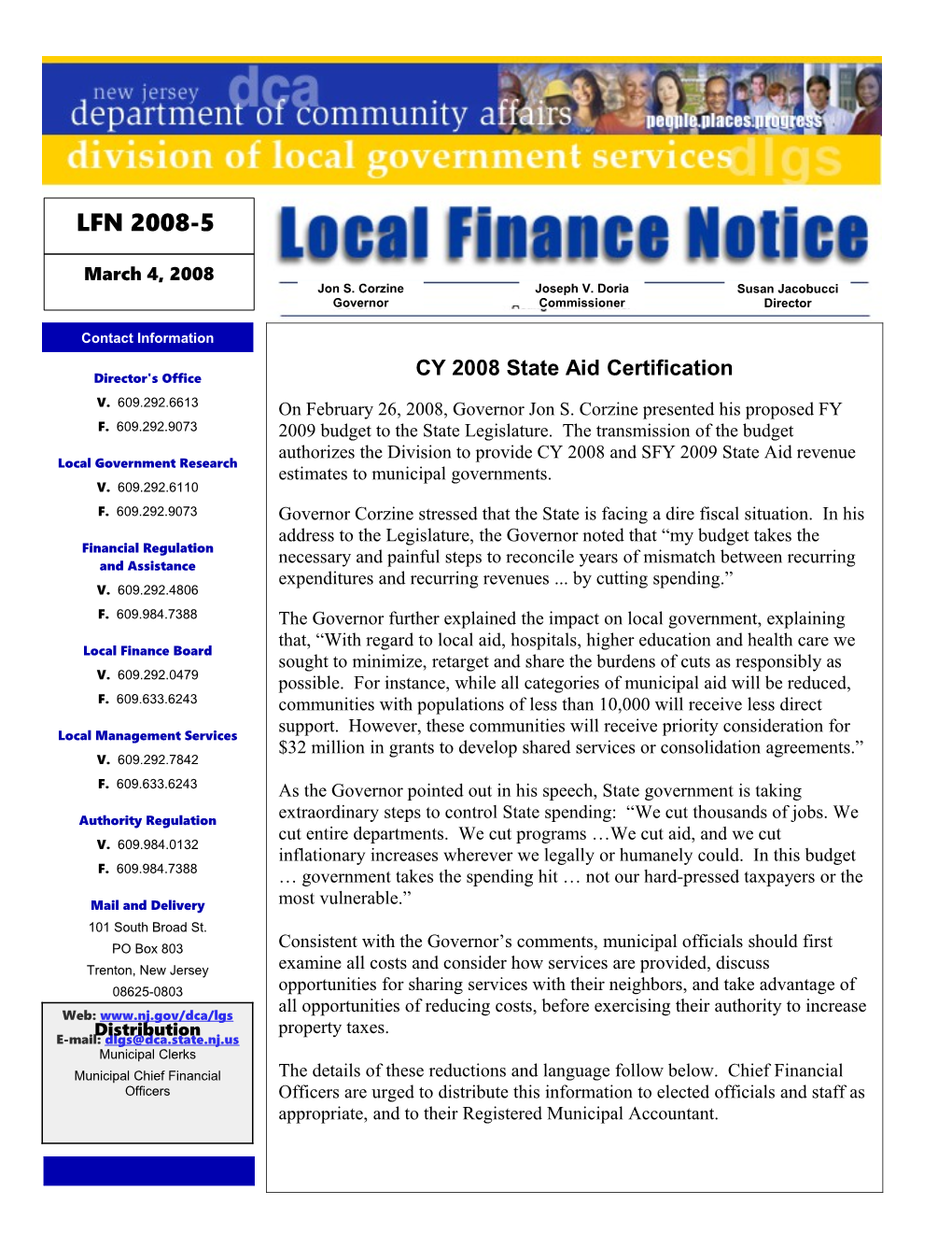 Local Finance Notice 2008-5March 4, 2008Page 1