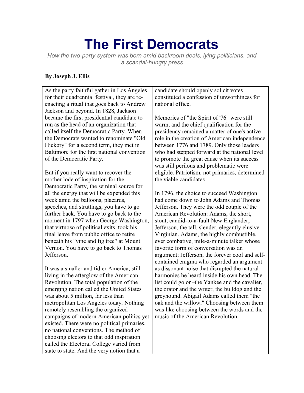 The First Democrats