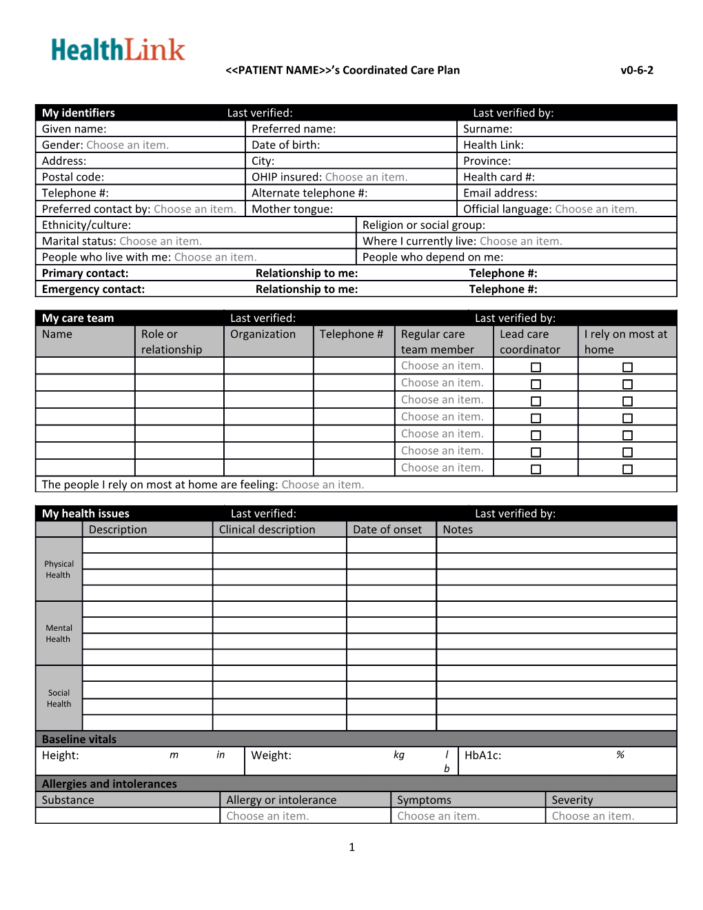 &lt;PATIENT NAME&gt; S Coordinated Care Planv0-6-2