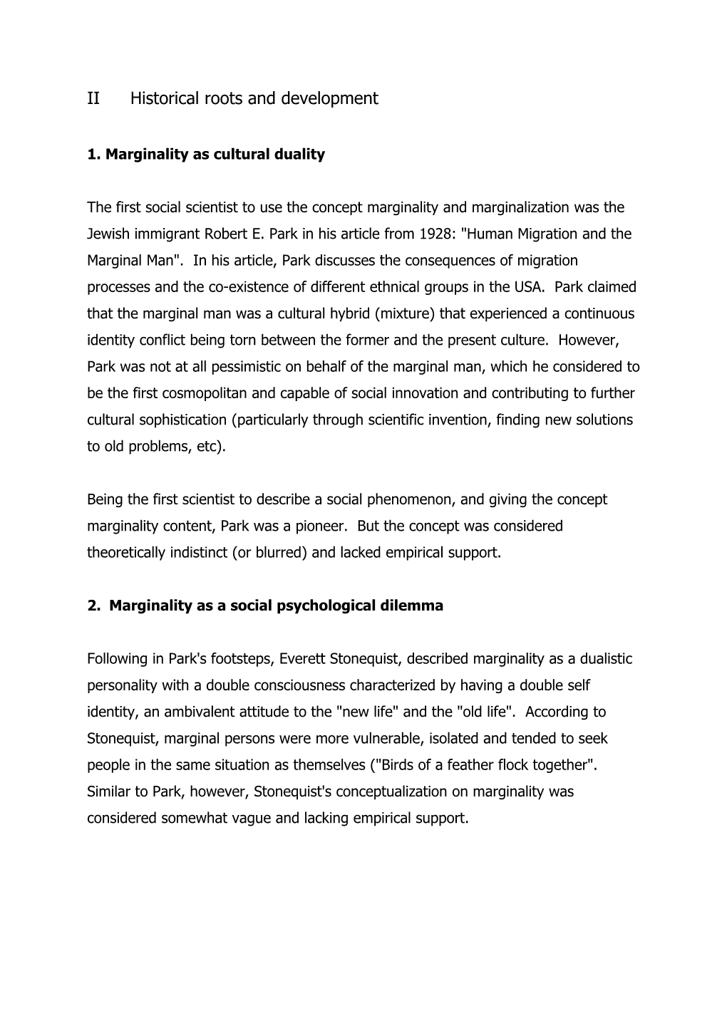 On Marginality and Social Exclusion: Conceptual Clarifications