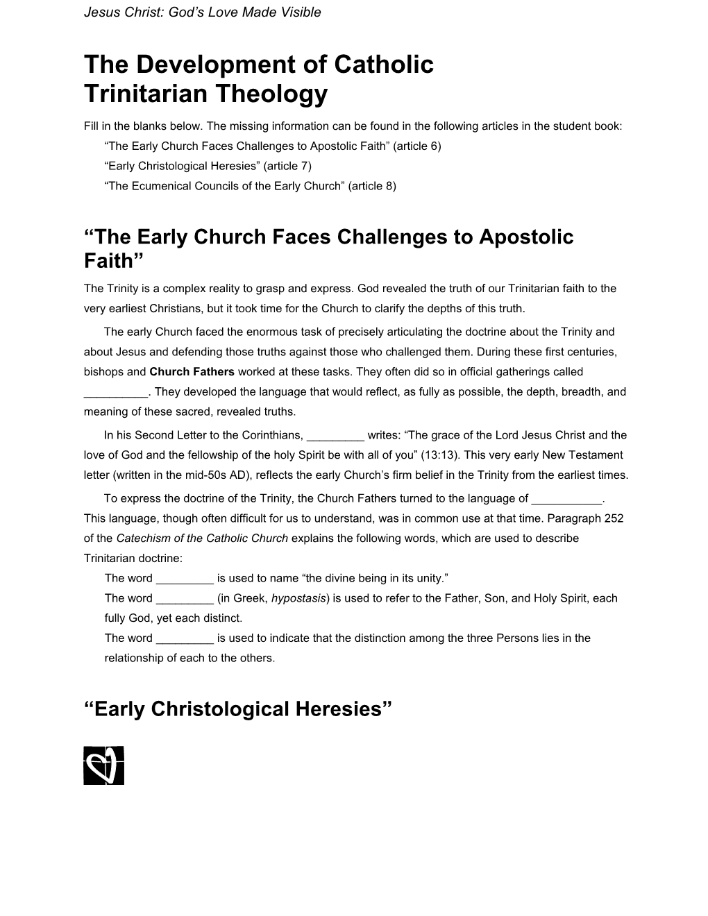 The Development of Catholic Trinitarian Theologypage 1