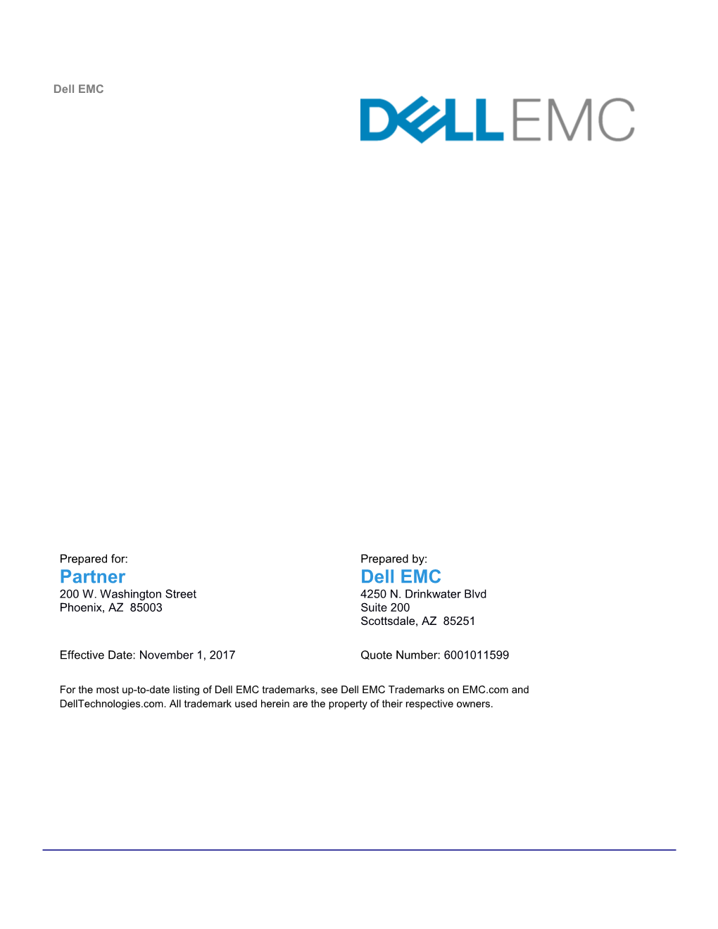 Dell EMC Statement of Work for City of City of Phoenix IT Transformation