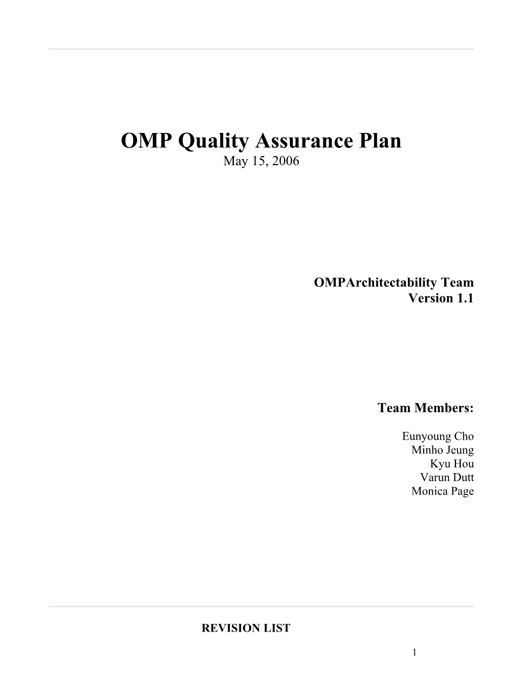 Software Quality Assurance Plan (SQAP) Template