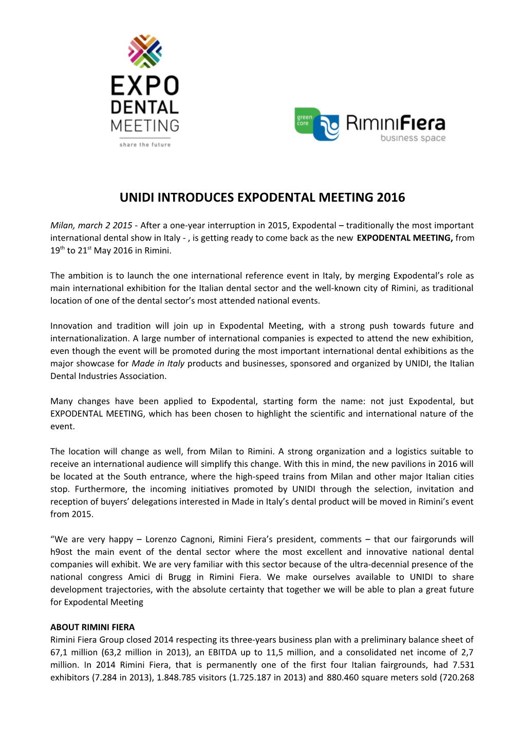 Unidi Introduces Expodental Meeting 2016